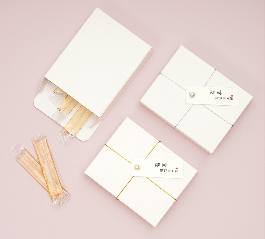 달콤한 하루한포 야생꿀스틱25p 진주리본보자기포장 결혼식 답례품