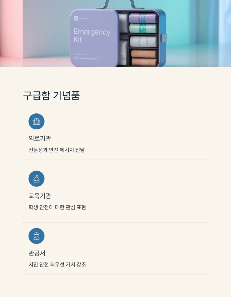 기념품 제작 공공기관 기념품 구급함 기념품