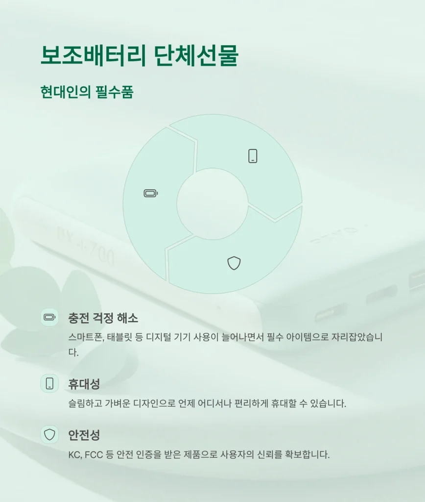 단체선물 제작 보조배터리 로고인쇄 무료