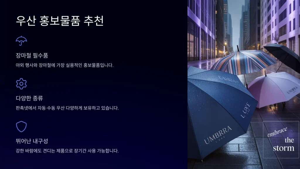 홍보물 제작 우산 판촉물 추천